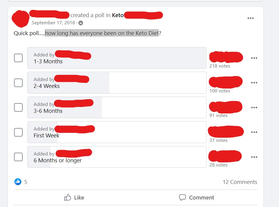 How long on keto facebook poll 2