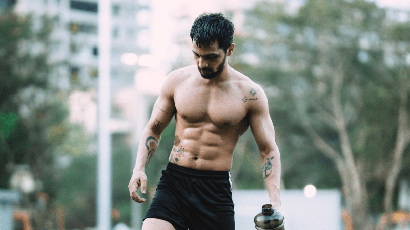 Man with chest muscles